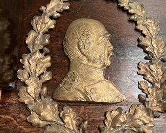 $80  Two piece brass memorial wreath from France