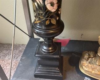 $300 black marble decorative urn.   Price has been reduced to reflect half off. 