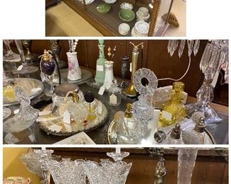 Large selection of cut glass 