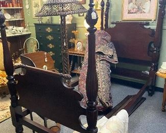 Pair of antique twin beds 