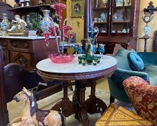 Large selection of  Marble top tables 
