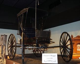 Late 1800s Kratzer Carriage Company Horse Drawn Doctors Buggy, 2 Seat Carriage