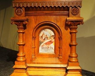 Morses Yellow Dock "The Great Liver And Kidney Remedy" Oak Tin Faced Pharmacy Countertop Advertising Cabinet, 40" x 32" x 16"