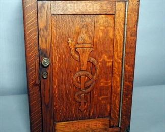 Antique Oak "Blood Purifier" Cold Storage Cabinet, 14" x 11" x 14"