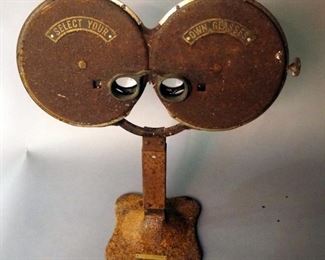 Antique Choose Your Own Glasses Ophthalmic Vision Tester With Cast Iron Base, 21" Tall