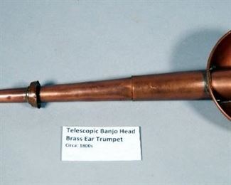 Brass Telescopic Banjo Head Ear Trumpet