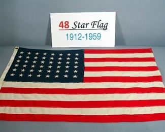 Antique 48 Star American Flag, 24" x 36"
