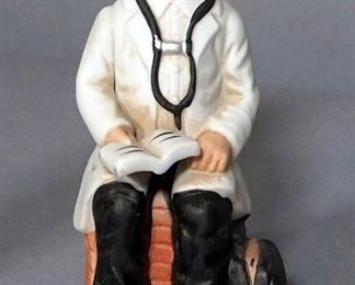 Vintage Ayerst Ceramic Physicians Through The Eras Figures, Qty 4, 4.25" - 5" Tall