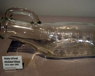 Vintage Glasco 32oz Molded Glass Male And Female Urinals