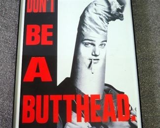 Framed Anti-Smoking Propaganda 8.5" x 11" Posters, Qty 5