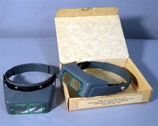 Vintage OptiVisor Optical Glass Binocular Magnifier , Model DA-4, Qty 2