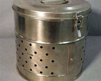 Stainless Steel Dressing Drum, 12" x 12" And Towel Clamps, Qty 2