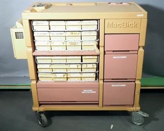 Macbick Medicine Cart 27-Drawer, Lockable With Key, 39.5" x 40" x 18"