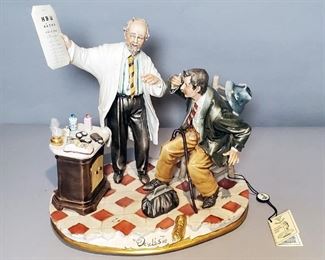 Capodimonte Porcelain "Oculista" Eye Doctor Sculpture, 12" x 10" x 6"