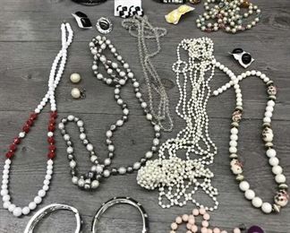 Vintage costume jewelry lot cool tones $50 for all or $10 each 
Lot V15