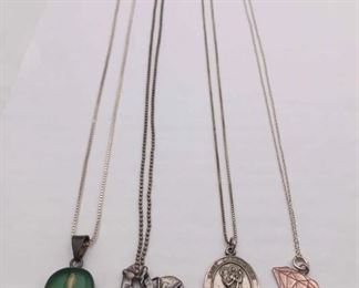 925 sterling silver 4 price lot of necklaces with pendants $20 each or $60 for all