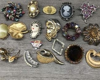 Vintage costume brooches and pins $10 each or all for $80
Lot is missing 