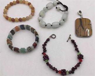 Gemstone bracelets and one pendant $15 each or all for $60