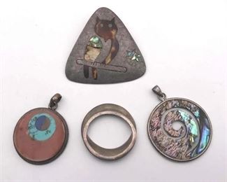 925 Sterling silver multi shape gemstone design brooches and pendant $20 each or all for $60
