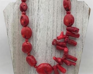 Barse 925 sterling silver red coral beaded necklace 21 inch $80