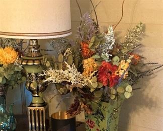 One of two floral arrangements