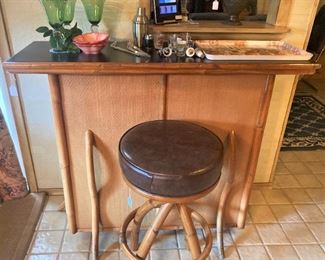 Bamboo bar and stool