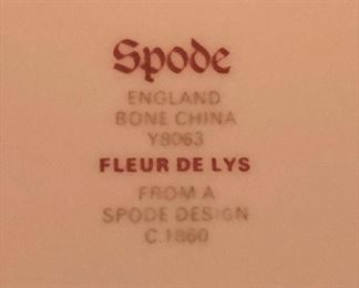 Spode "Fleur de Lys" bone china from England