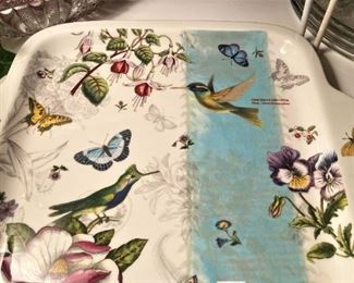 Platter with birds, butterflies, and flowers