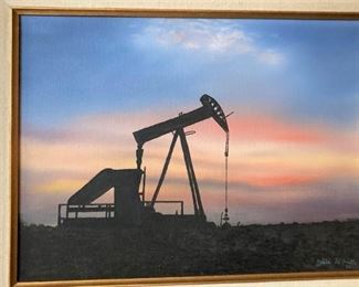 Framed oil field art