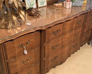 Provincial triple dresser with mirror