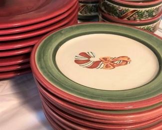 Christopher Radko dishes - "Christopher's Tree" candy cane plate