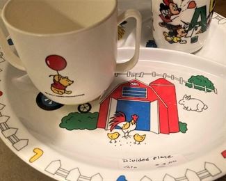 Child's plate, mug, & cup
