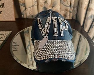 "VIP" cap filled with bling