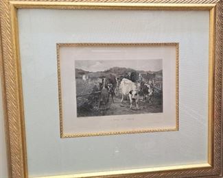 ENGRAVING FRAMED CATTLE