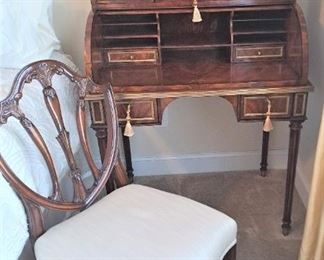 STUNNING THEODORE ALEXANDER ALTHORPE LOUIS XVI WRITING DESK & CHAIR