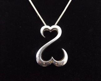 .925 Sterling Silver Jane Seymour Open Heart Pendant Necklace
