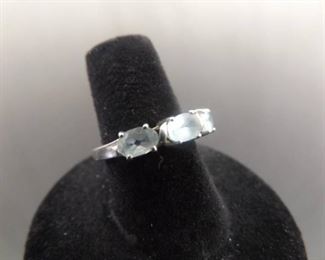 .925 Sterling Silver Topaz Ring Size 6.875
