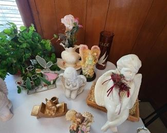 Collectible angels, decor, & candles 