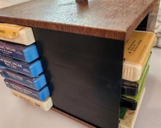 8 track tapes in holder