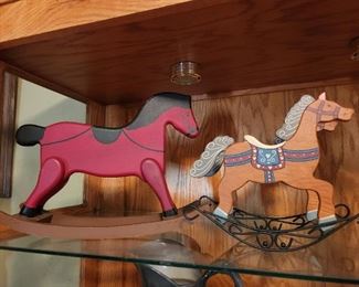 Wooden horses - Inside display cabinet