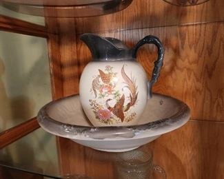 Pitcher & matching bowl - Inside display cabinet