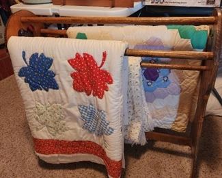 Quilts & quilt rack