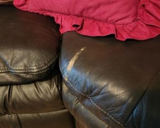 Large leather sectional -  has some wear - look at all pictures
