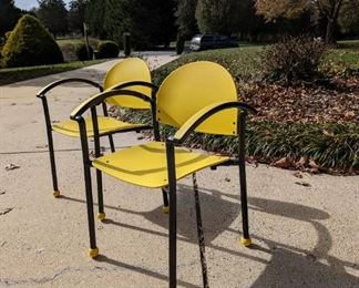 80s Vintage Memphis Style Bola Arm Chairs by Ron Kemnitzer