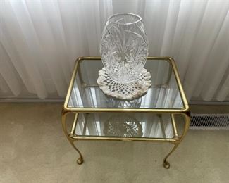 Metal & glass side table