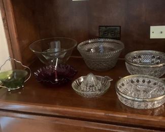 Mid-century serving dishes and juicer