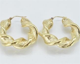 14K Yellow Gold Hoop Earrings