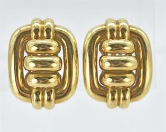 18K Gold Knot Design Clipped Earrings