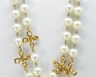 Chanel 36" Faux Pearl Necklace