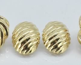 3 Pair 14K Yellow Gold Clip Earrings